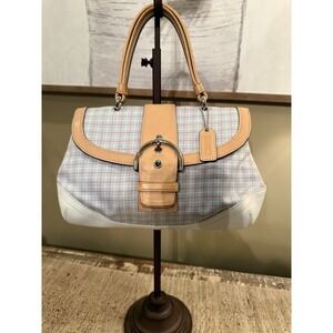 Coach Soho Pink & Blue Pastel Buckle Hobo‎ Leather Top Handle Vintage 1822 Rare